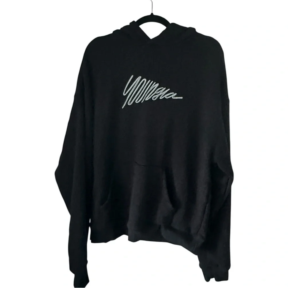 YoungLA 510 Men’s Wavy Hoodies 100% cotton Black Hoodie Sweater White Logo - Picture 2 of 6